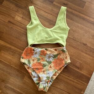 Tacoola knot floral one piece swim swimsuit